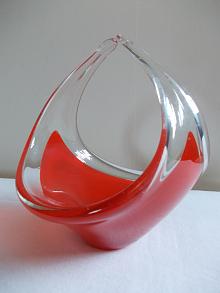 Red Art Glass Bowl