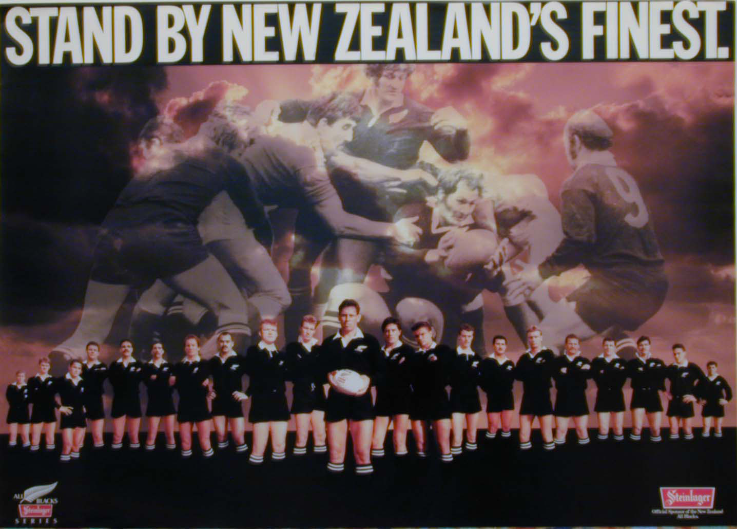 Steinlager rugby poster - stand by New Zealand' finest